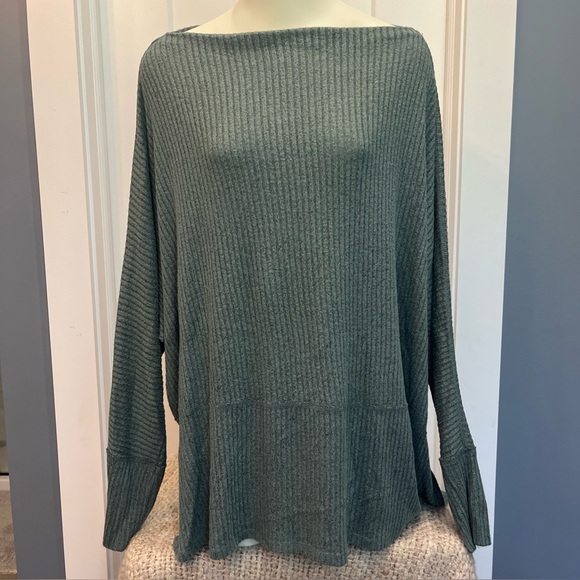 Maurices Women’s Green Ribbed Pullover Boatneck Sweater Plus Size 3X Long Sleeve - Picture 1 of 10